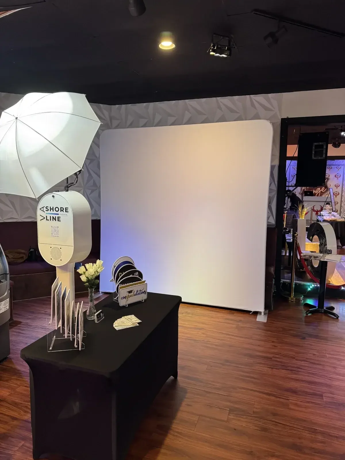 DSLR photo booth rental Chesapeake Virginia dark venue setup
