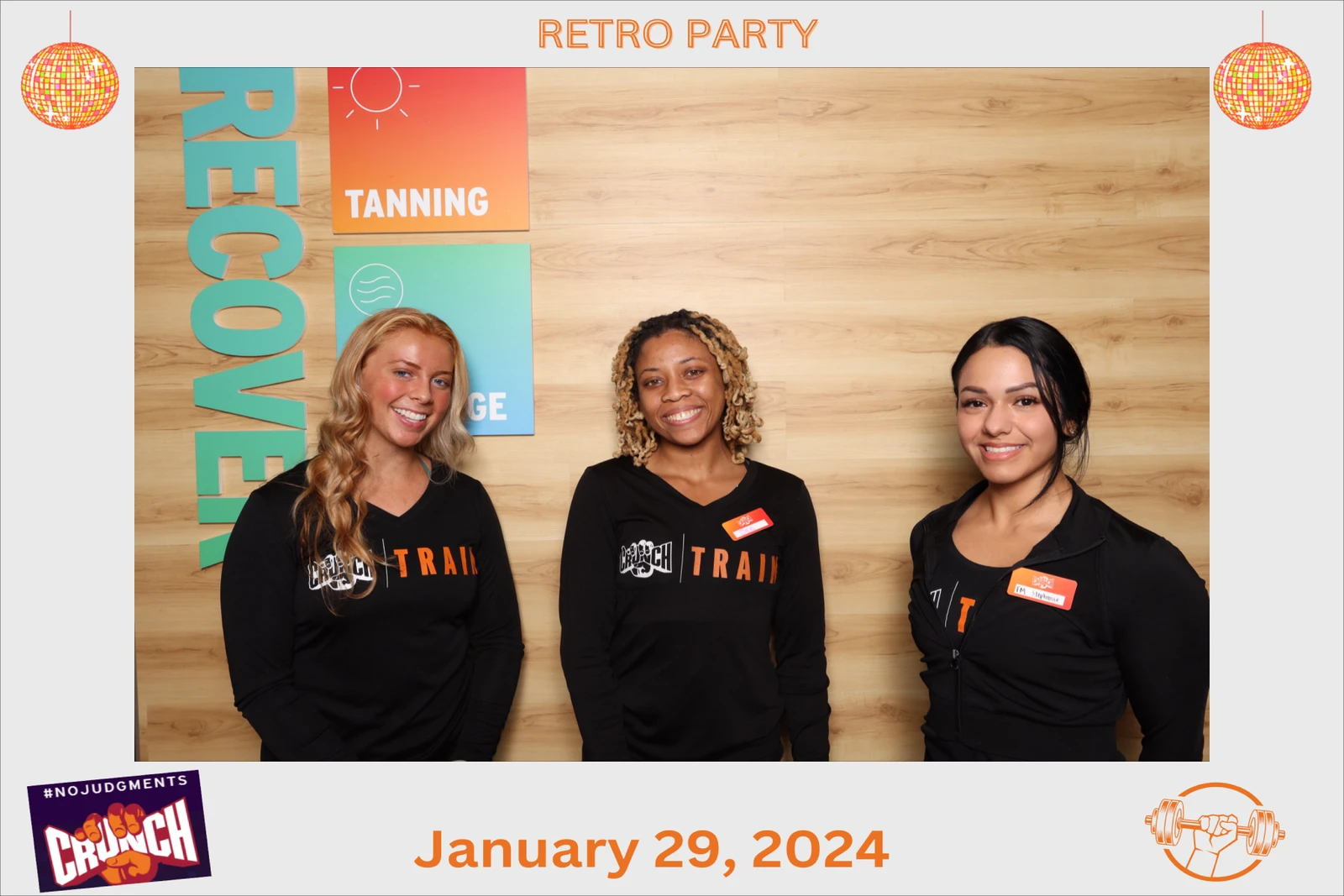 Crunch Fitness Chimney Hill retro party corporate photo booth Virginia Beach 2024