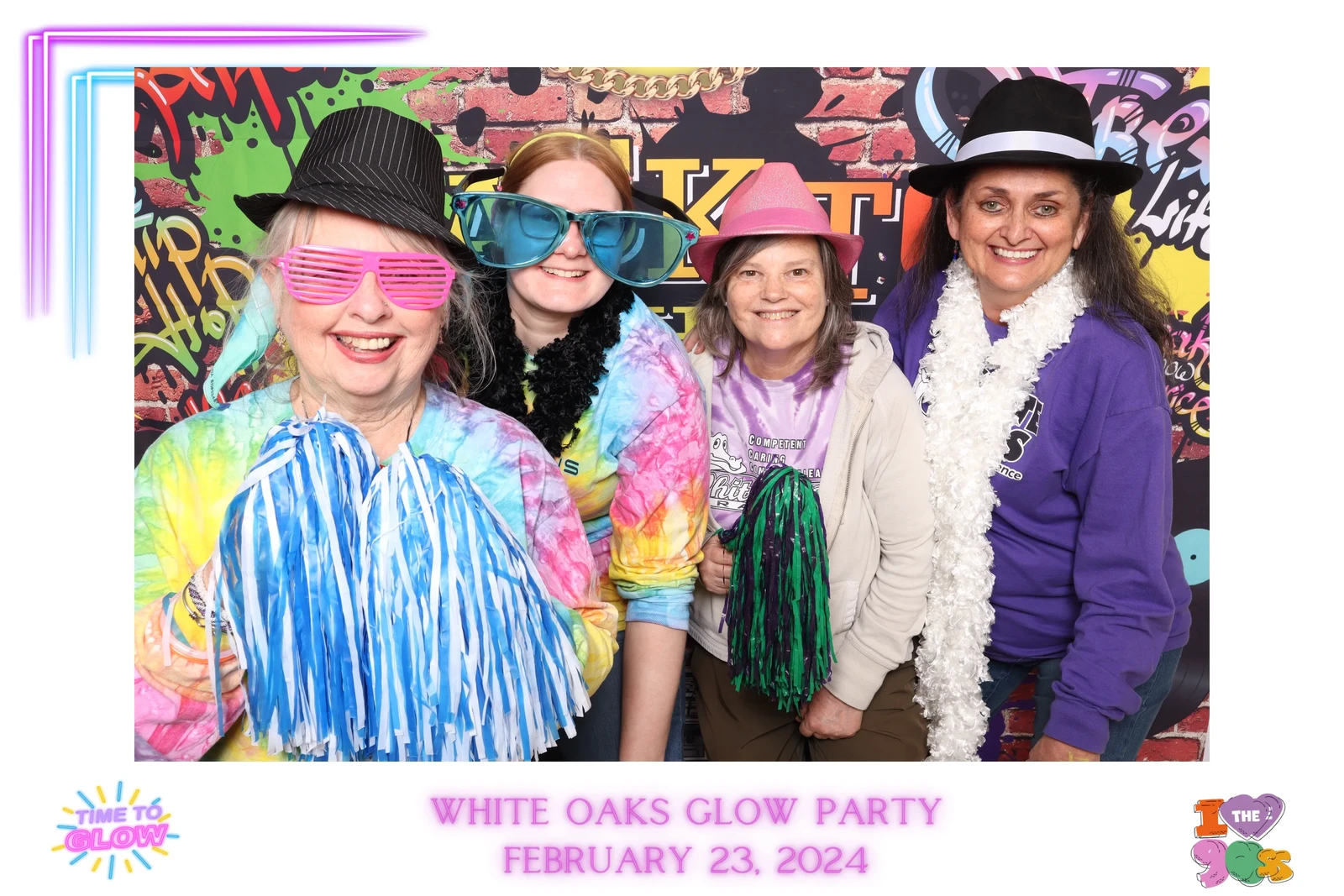 White Oaks Elementary glow party photo booth Virginia Beach 2024 — school event